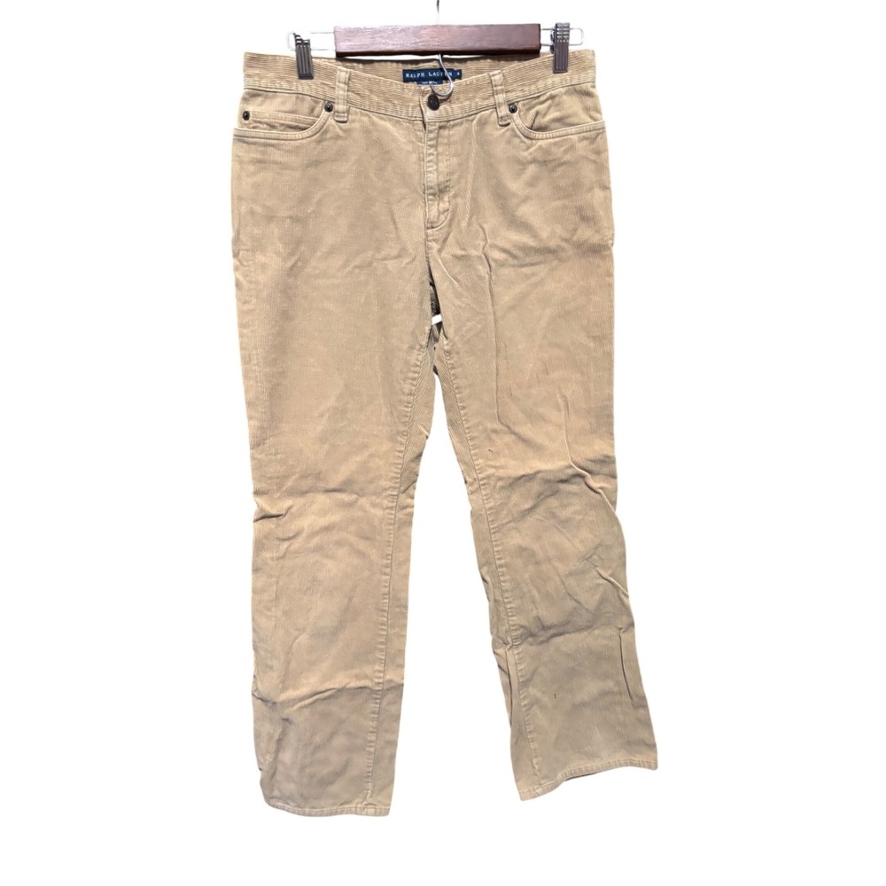Ralph Lauren Corduroy Pants Women's Size 8‎ Tan Casual 30x30 Comfort Classic